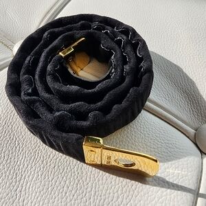 Vintage Miu Miu Suede Ruched Elastic Belt GHW